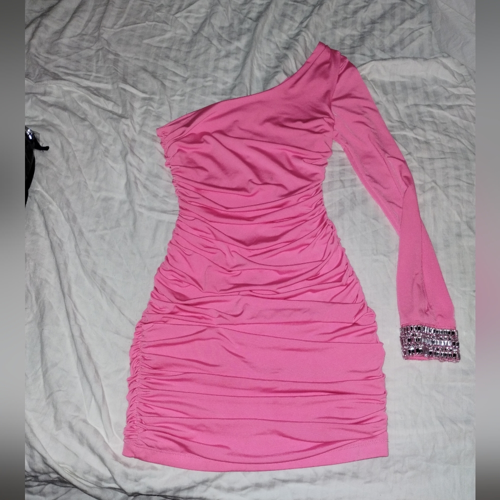 Hot pink Ruched cocktail dress